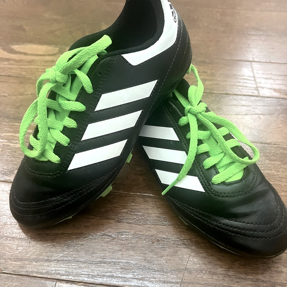 Youth Adidas Black/Green Goletto VI Soccer Cleats
